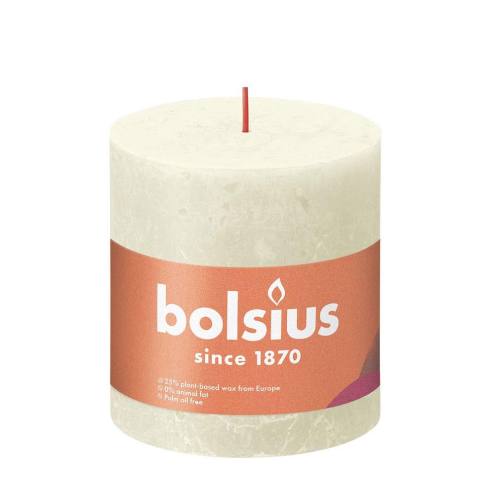 Bolsius Soft & Pearl Rustic Shine Pillar Candle 10cm x 10cm £10.34